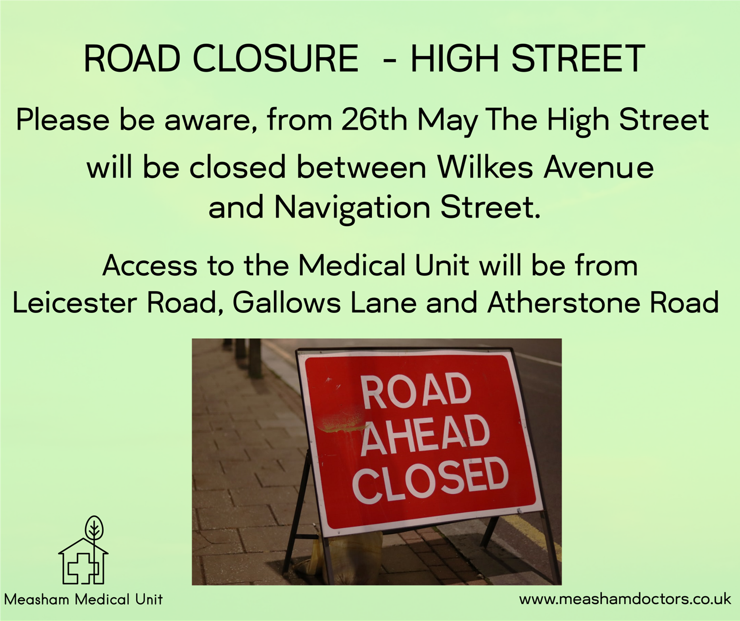 road closure high street